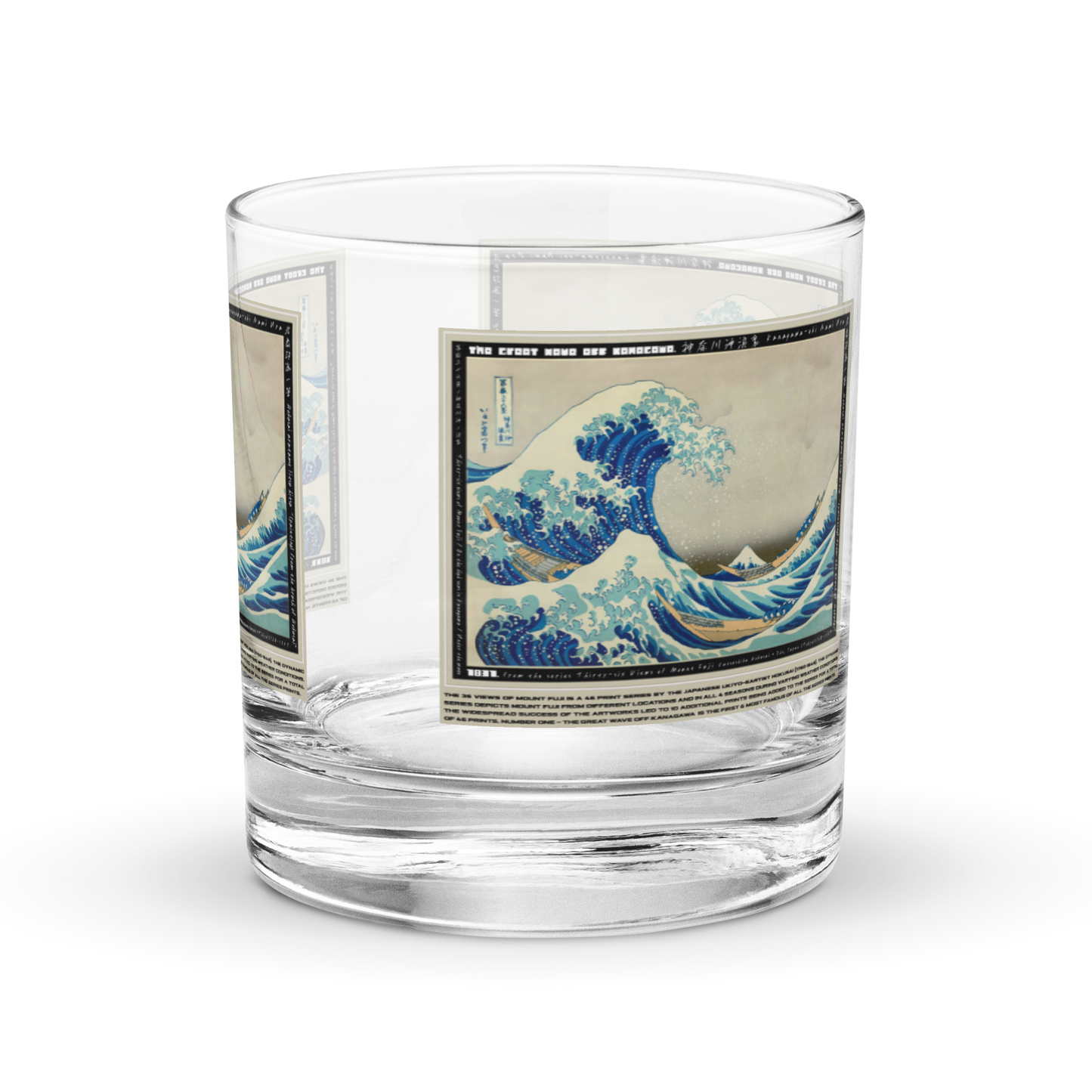 [Glass] 'The Great Wave Off Kanagawa' - FUJI 46 - • Premium Whiskey Glass •