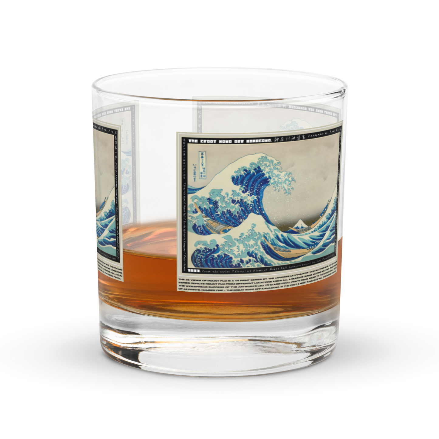 [Glass] 'The Great Wave Off Kanagawa' - FUJI 46 - • Premium Whiskey Glass •