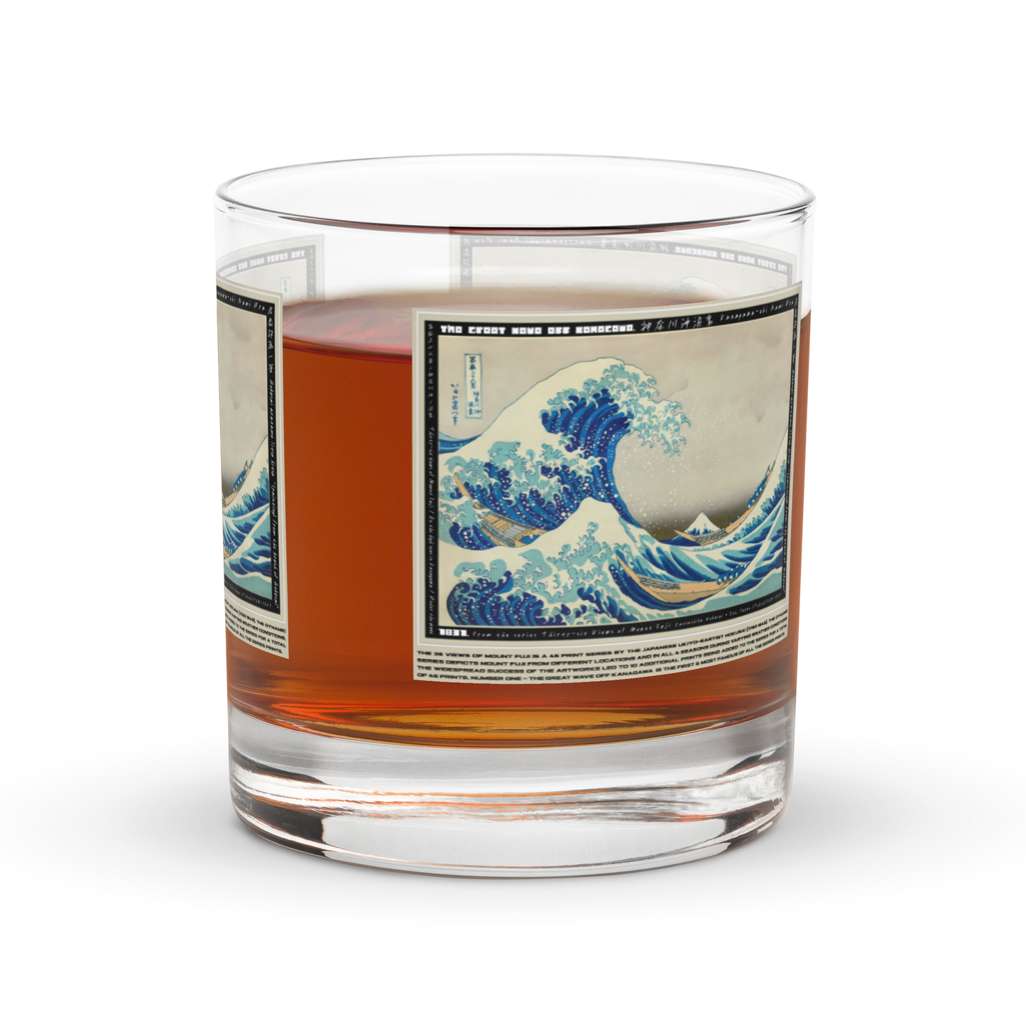 [Glass] 'The Great Wave Off Kanagawa' - FUJI 46 - • Premium Whiskey Glass •