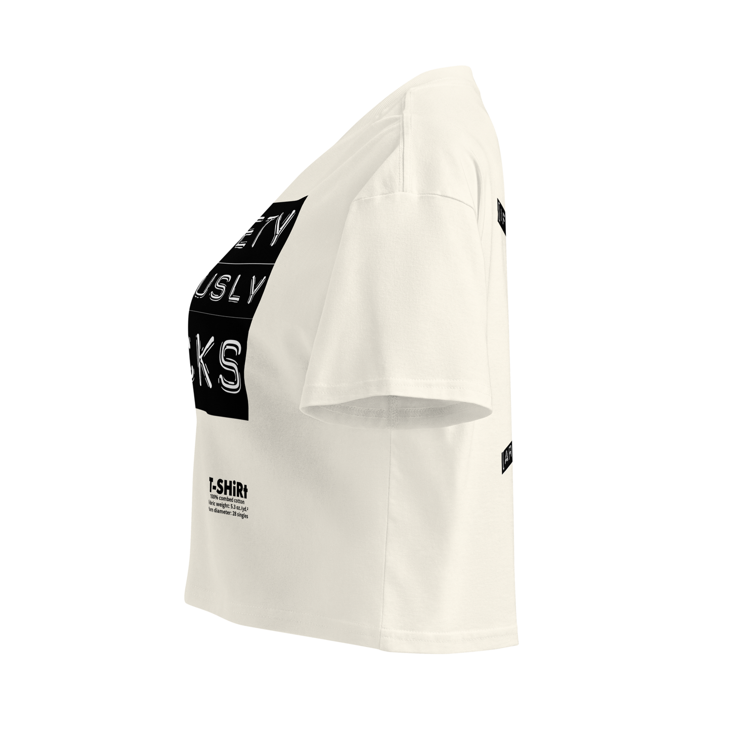 [Cotton] • Society Seriously Sucks • 100% Combed Cotton Crop [Not Quite White] Crop Top